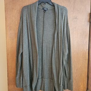 Olive Green Open Front Cardigan